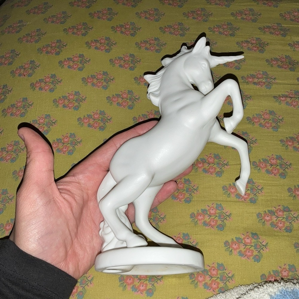 Vintage 1980 Taiwan Bisque Porcelain Aldon Unicorn White Horn - Picture 4 of 4